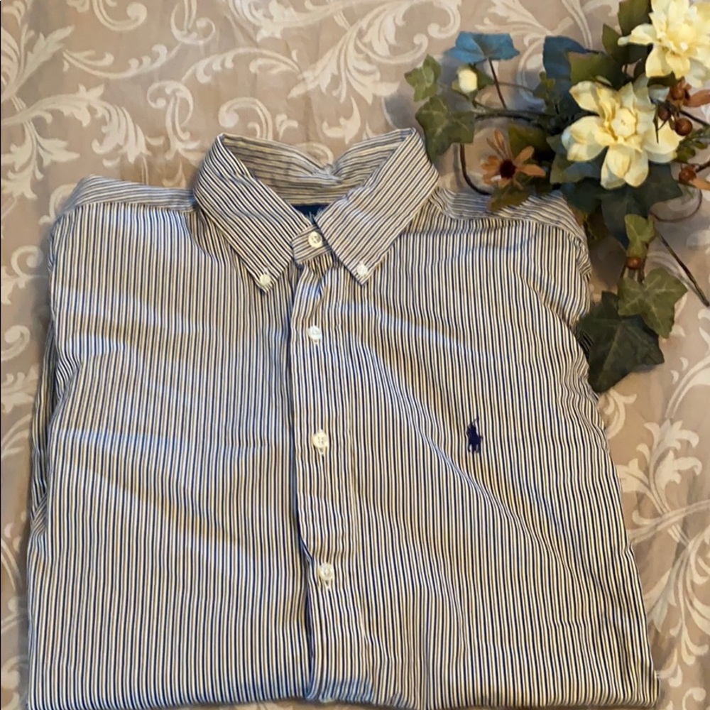 Ralph Lauren Blue/Yellow/White Button Down